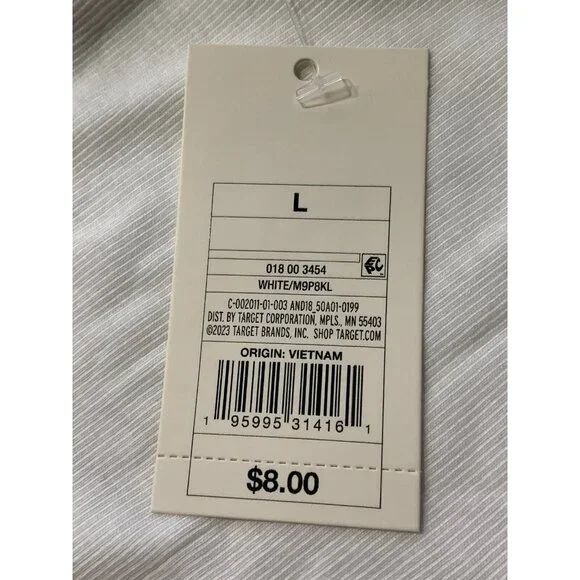 2 PACK Large - Womens Slim Fit Short Sleeve Ribbed T-Shirt - A New Day - White - Picture 3 of 7